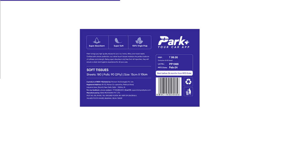 Park+ Tissue Box (Pack Of 3)