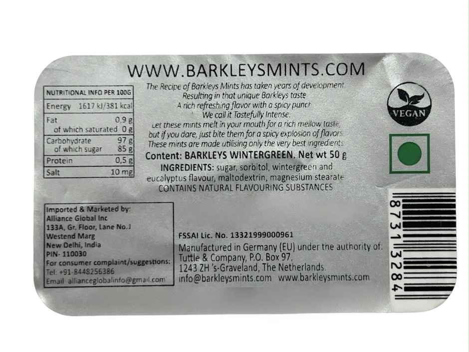 Barkleys Wintergreen Intense Mints