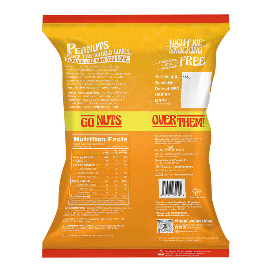 Taali Roasted Masala Peanuts, Premium Quality Bharuchi Nuts, Rich in Protein