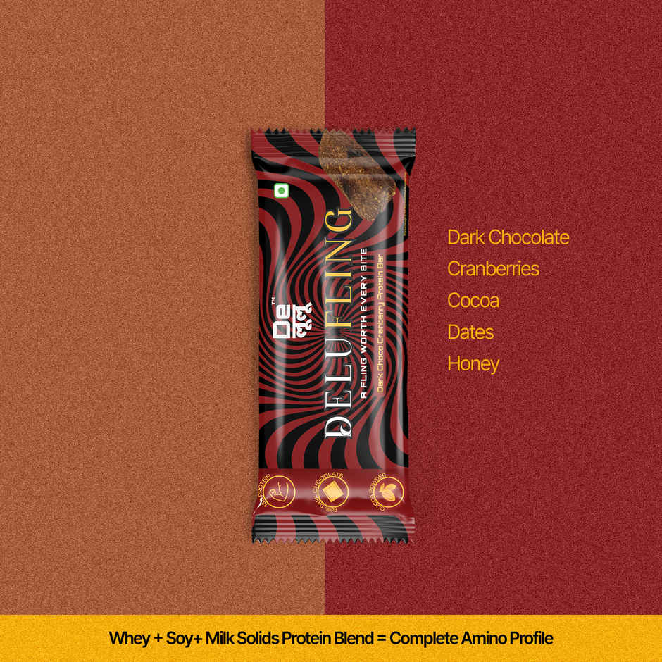 Delufling 13G Protein Bar (Dark Choco Cranberry)