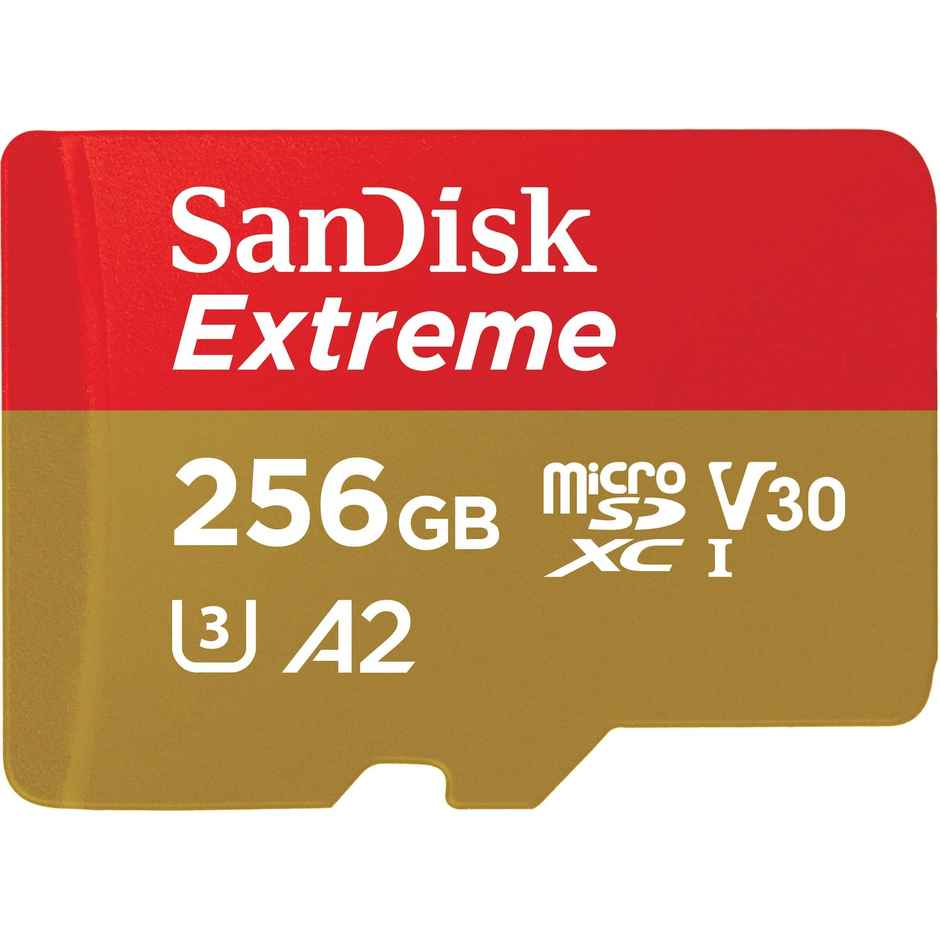 Sandisk Extreme Microsd Uhs I Card 256 GB For 4K Video,190Mb/S Read, 130Mb/S Write