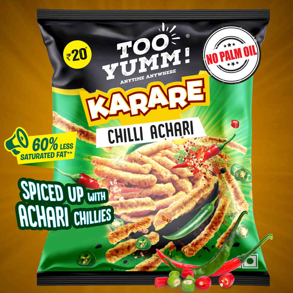 Too Yumm! Karare Chilli Achari Flavour | Tangy | No Palm Oil Crisps