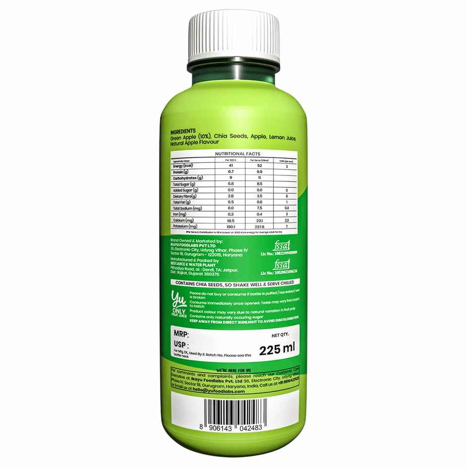 Yu Green Apple with Chia Seeds - Only Fruit Juice