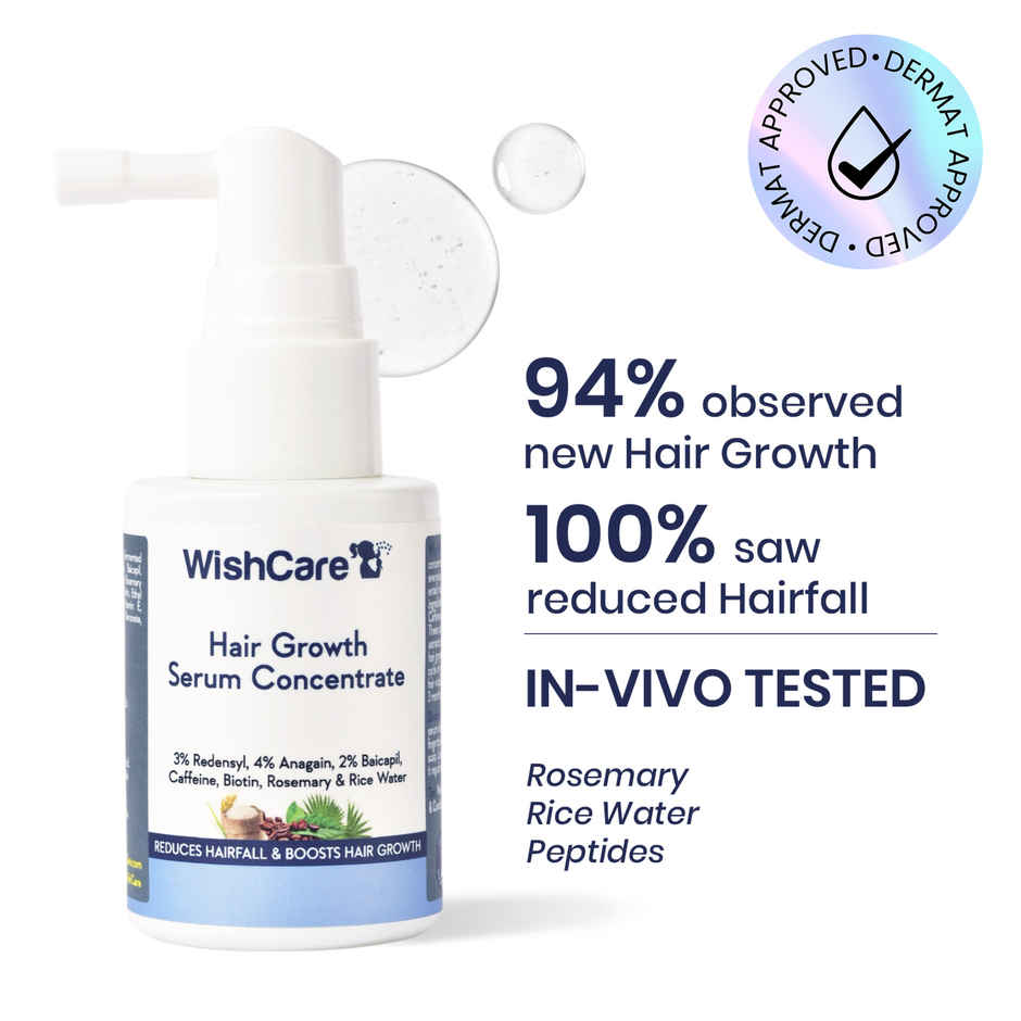WishCare Hair Growth Serum Concentrate | New Hair Growth in 8 weeks | Redensyl, Anagain & Rosemary