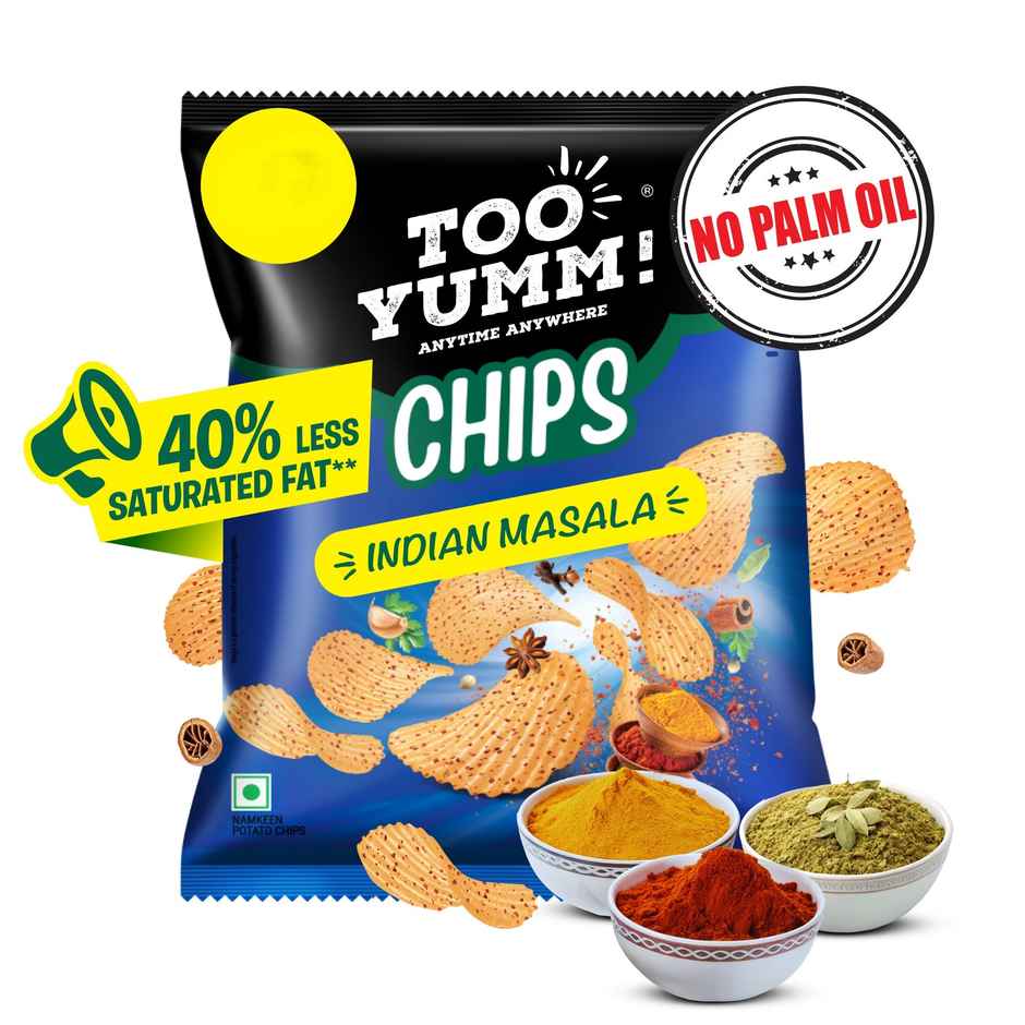 Too Yumm! Indian Masala Potato Chips Spicy Crisps | No Palm Oil Snacks