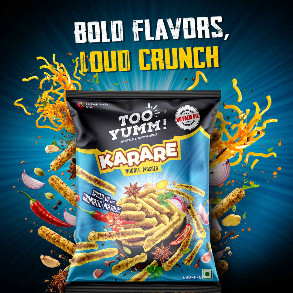 Too Yumm Noodle Masala Karare, 60% Less Saturated Fats, No Palm Oil Healthy Crisps Namkeen