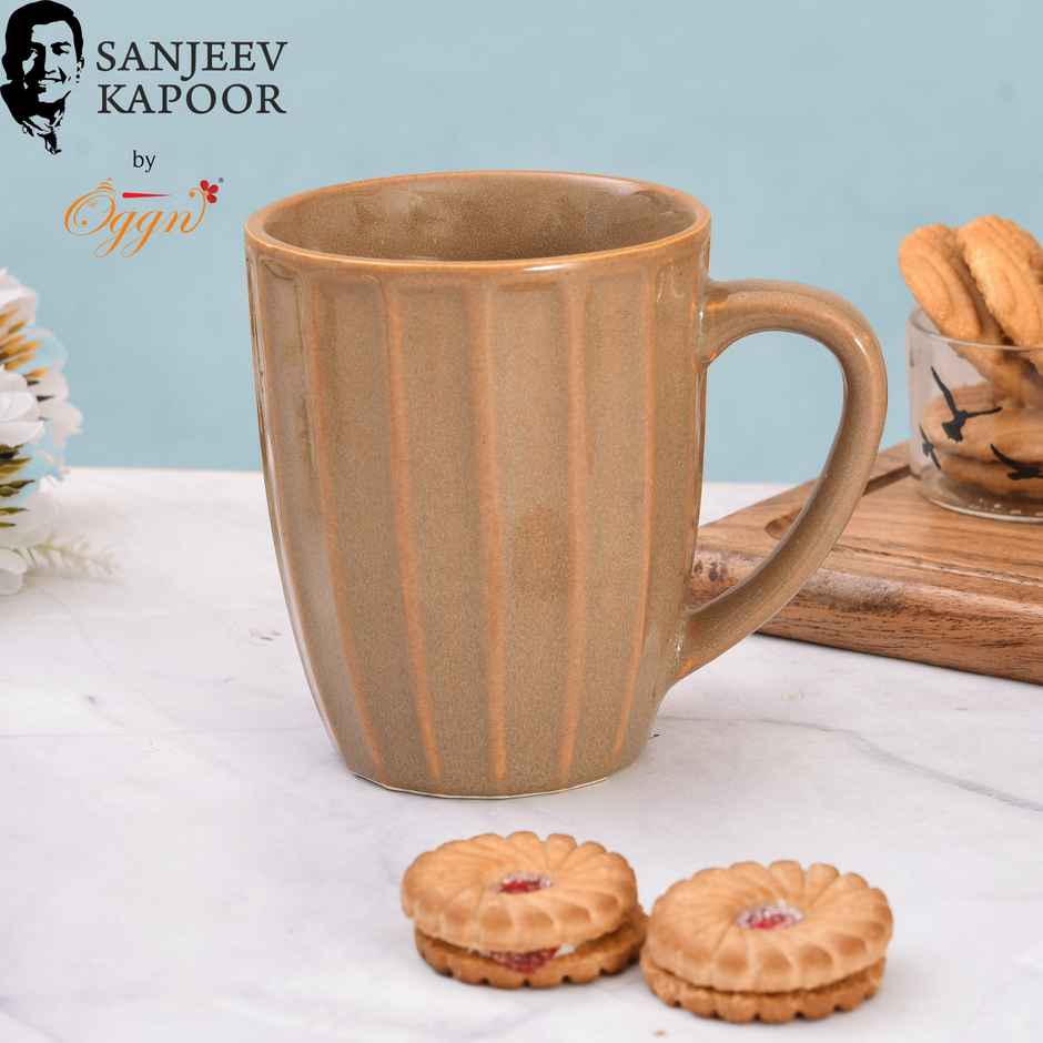 Sanjeev Kapoor by OGGN Ceramic Coffee,Tea,Milk & Mug | Yellow Luster - 300 ml
