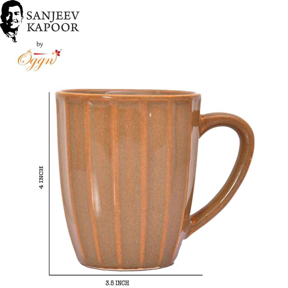 Sanjeev Kapoor by OGGN Ceramic Coffee,Tea,Milk & Mug | Yellow Luster - 300 ml