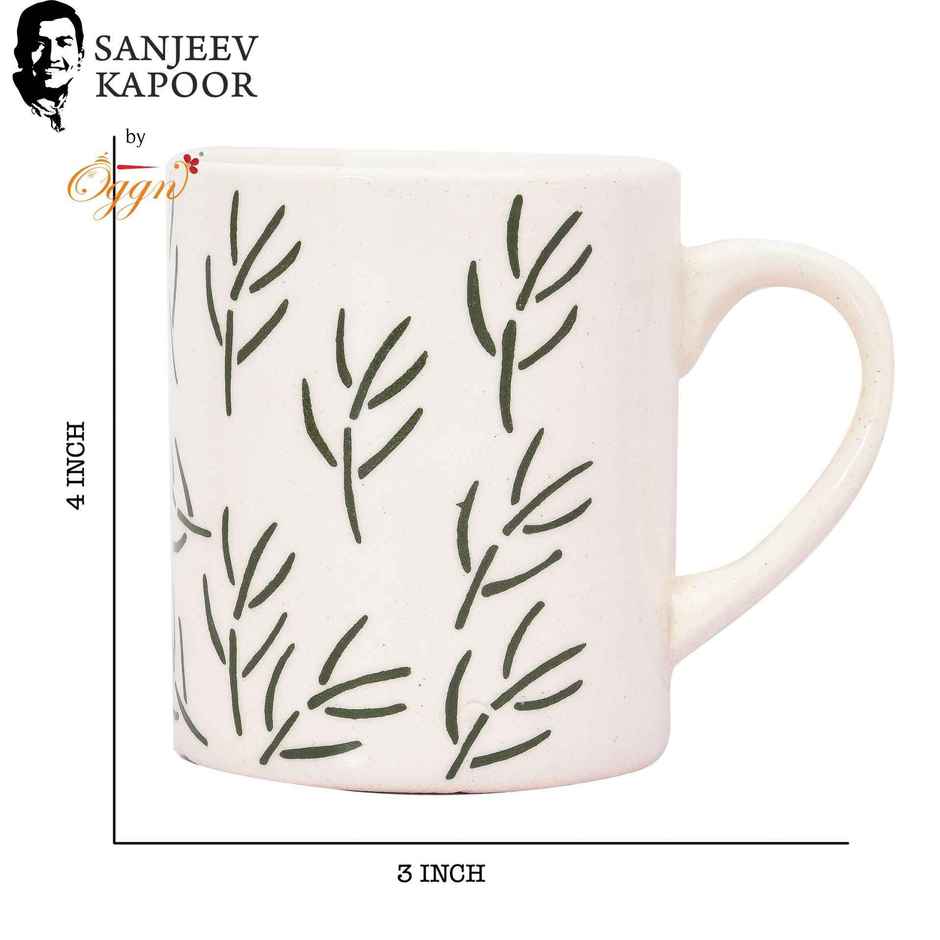 Sanjeev Kapoor by OGGN Ceramic Printed Coffee,Tea,Milk & Mug | Green L - 280 ml
