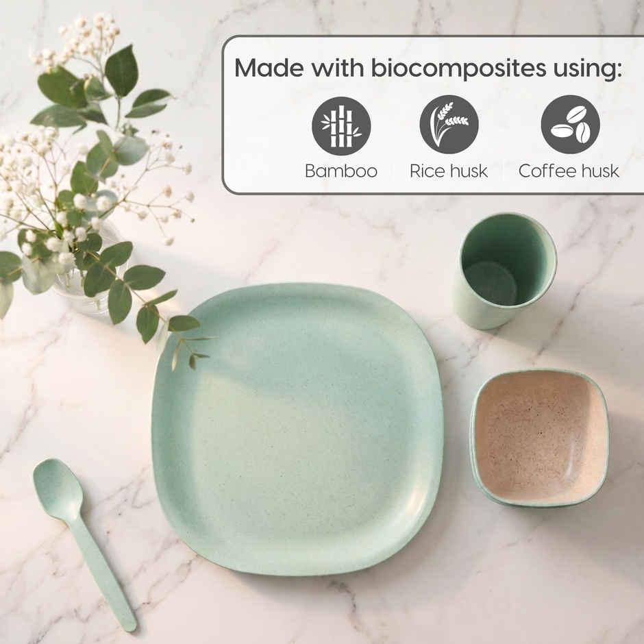 Eha Earth-Friendly Rice Husk Dinner Set Combo | Celeste