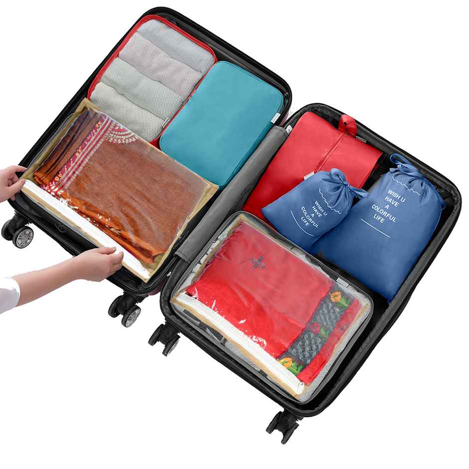 Homestrap Set Of 10 Non Woven Foldable Single Saree Covers - Assorted