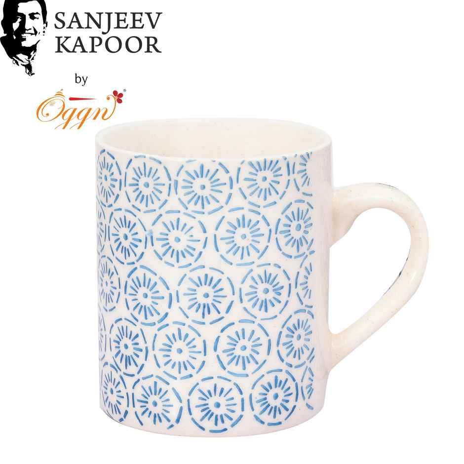 Sanjeev Kapoor by OGGN Ceramic Printed Coffee,Tea,Milk & Mug | Blue R - 280 ml