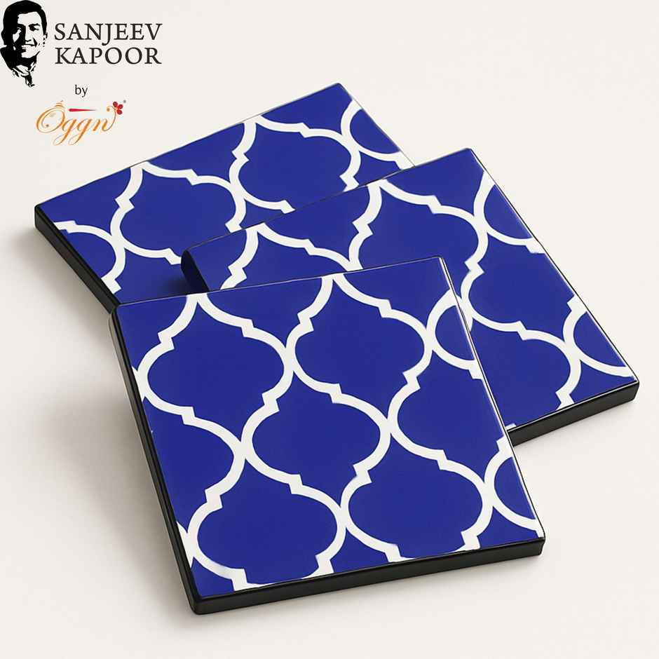 Sanjeev Kapoor by OGGN Mugal Printed MDF Coaster Set of 4 - Coffee Mug & Glasses (4 Inch )