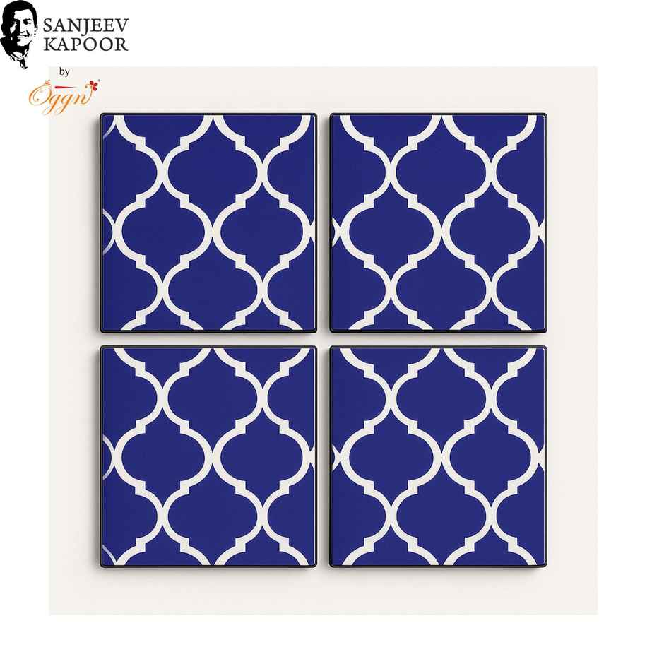 Sanjeev Kapoor by OGGN Mugal Printed MDF Coaster Set of 4 - Coffee Mug & Glasses (4 Inch )