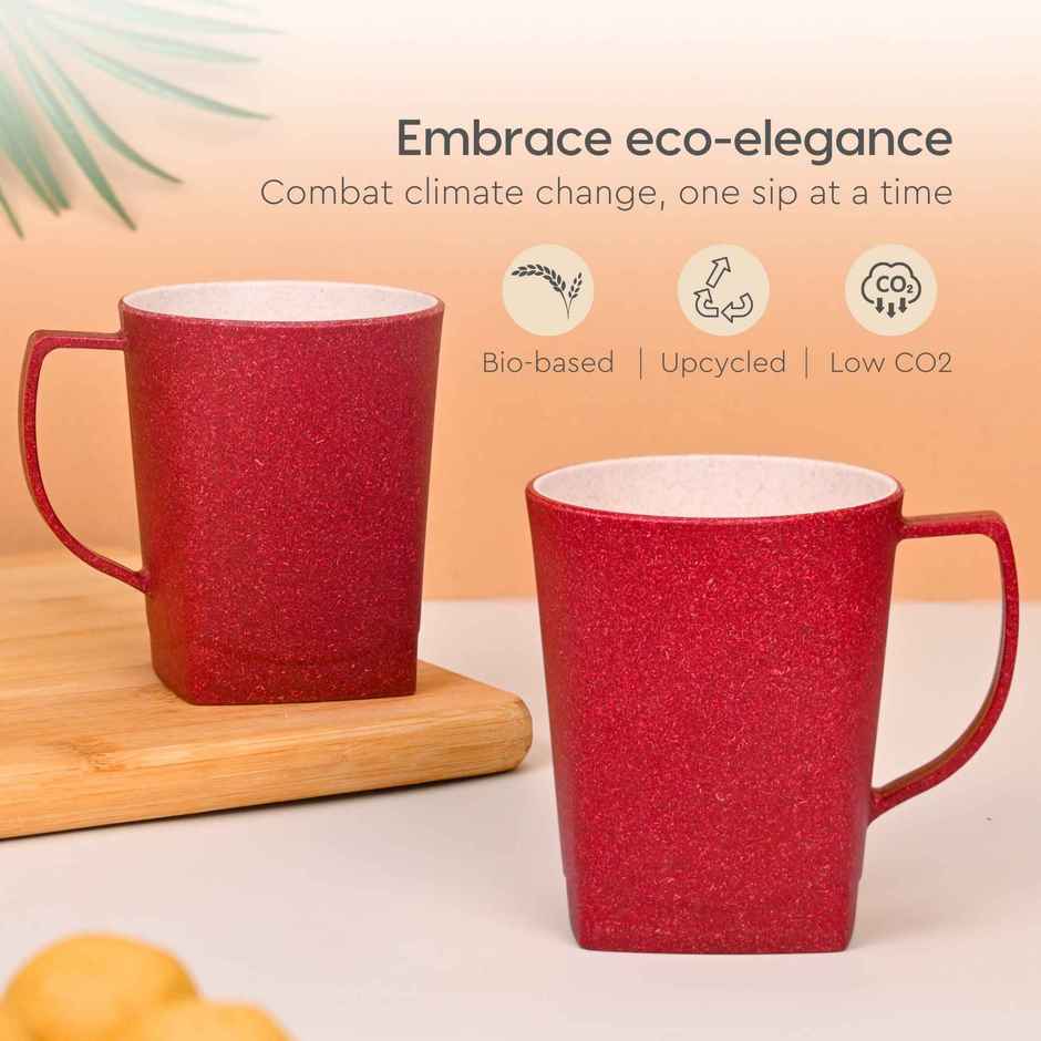 Eha Earth Friendly Duo Coffee Mug | 300 ml | Set Of 4 - Assorted | Biocomposite