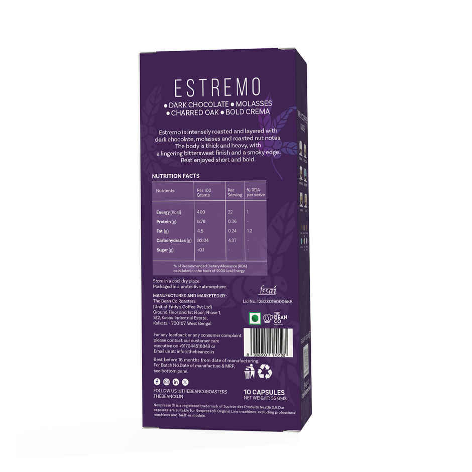 THE BEAN CO ROASTERS Estremo Coffee Capsules | Dark Roast