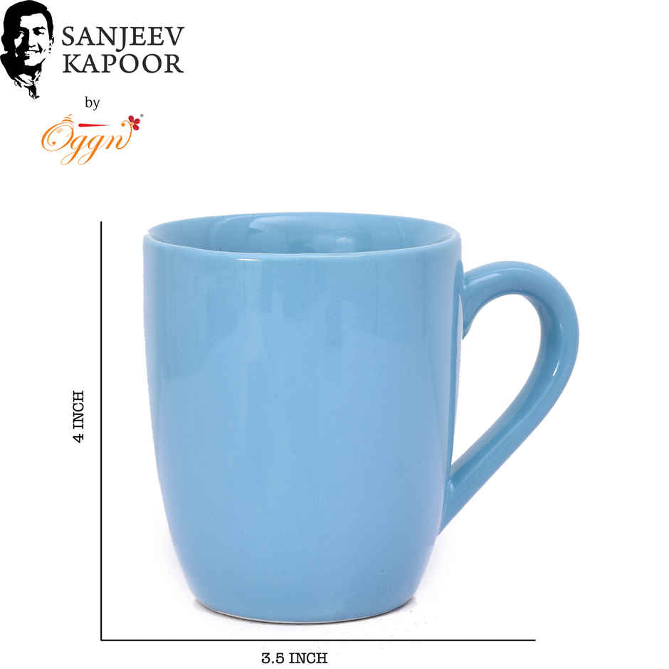 Sanjeev Kapoor by OGGN Ceramic Plain Coffee,Tea,Milk & Mug | Blue - 280 ml