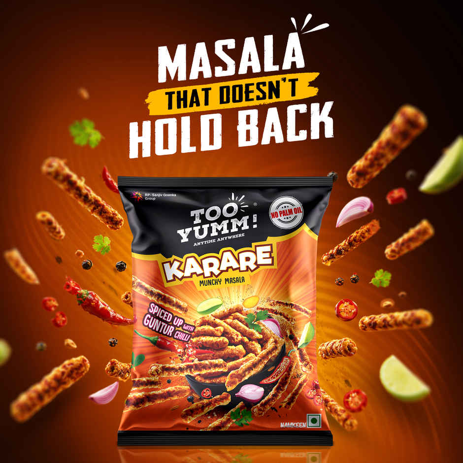 Too Yumm Munchy Masala Karare, 60% Less Saturated Fats, No Palm Oil Healthy Crisps Namkeen