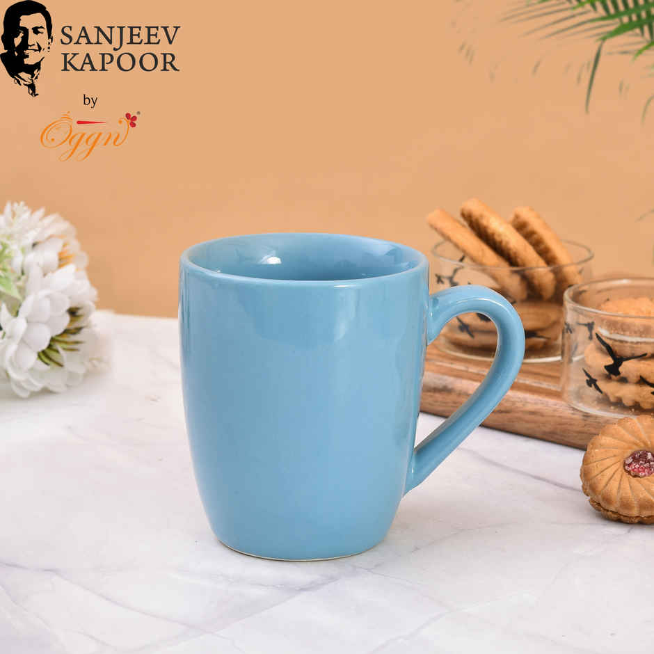 Sanjeev Kapoor by OGGN Ceramic Plain Coffee,Tea,Milk & Mug | Blue - 280 ml