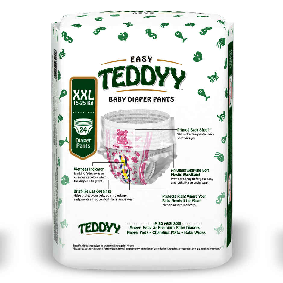 Teddyy Baby Easy Pant Diapers Double Extra Large | 15-25 kgs