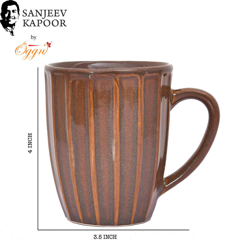 Sanjeev Kapoor by OGGN Ceramic Coffee,Tea,Milk & Mug | Brown Luster - 300 ml