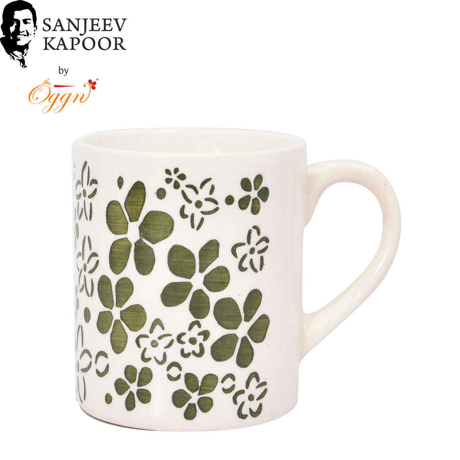 Sanjeev Kapoor by OGGN Ceramic Printed Coffee,Tea,Milk & Mug | Green F - 280 ml