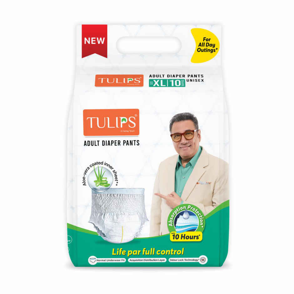 Tulips Adult Diaper Pant | XL | 34 to 59 inch