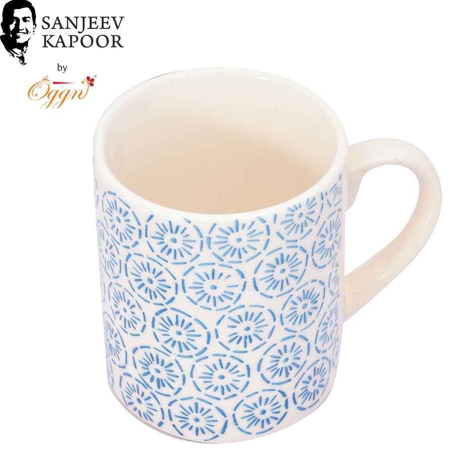 Sanjeev Kapoor by OGGN Ceramic Printed Coffee,Tea,Milk & Mug | Blue R - 280 ml