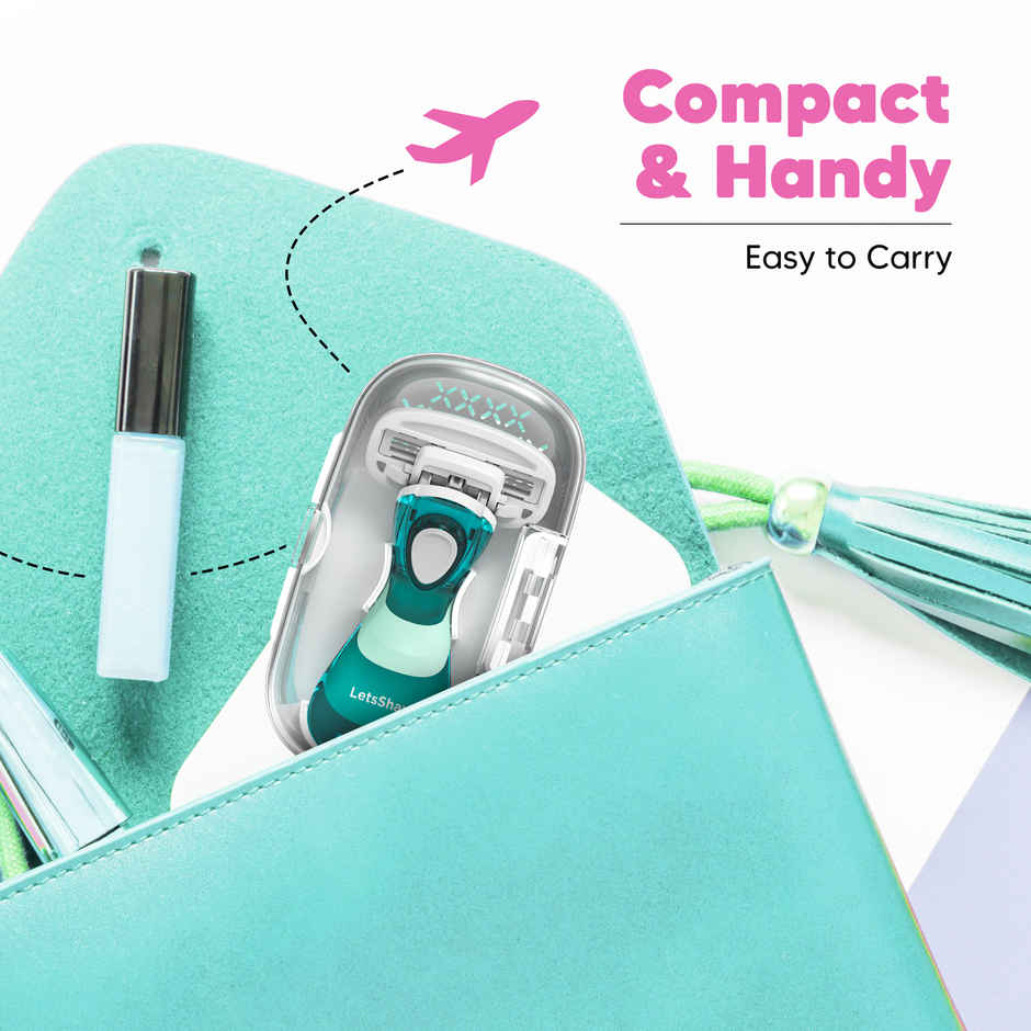 LetsShave Evior Flyyy Razor Set | World's First 6-Blade Compact Shaving Razor for Women
