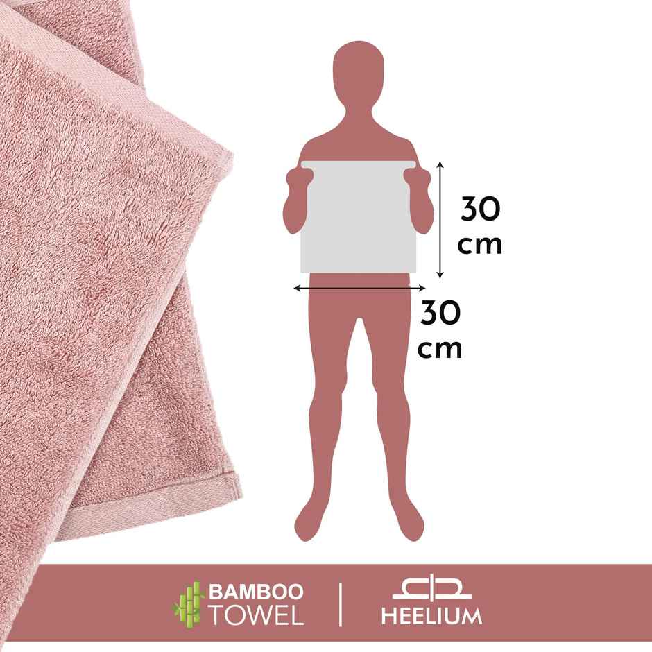 Heelium Bamboo Face Towel Super Absorbent Soft & Skin-Friendly | 30 x 30cm - 600 Gsm | Pack Of 3
