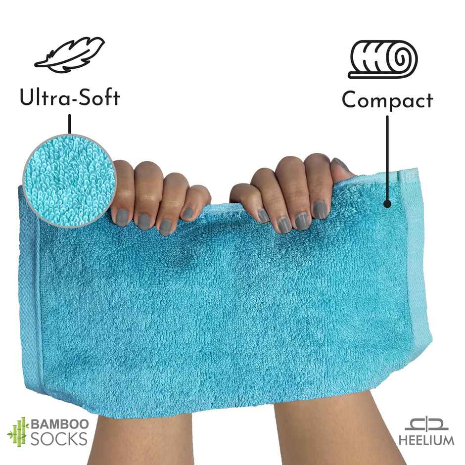 Heelium Bamboo Face Towel Super Absorbent Soft & Skin-Friendly | 30 x 30cm - 600 Gsm | Pack Of 3