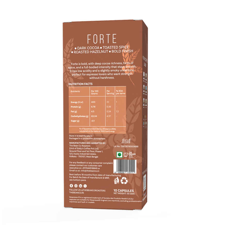 THE BEAN CO ROASTERS Forte Coffee Capsules | Medium-Dark Roast