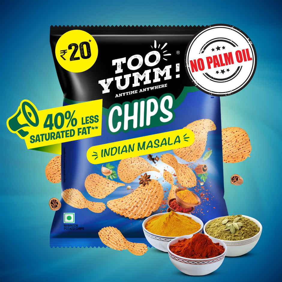 Too Yumm Indian Masala Potato Chips, 40% Less Saturated Fats, No Palm Oil Healthy Spicy Chips