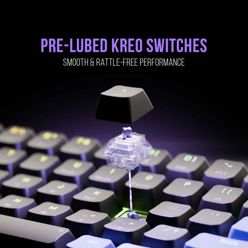Kreo Hive 65% Wired Mechanical Keyboard, Custom RGB, Pre-Lubed Switches, Compact Design