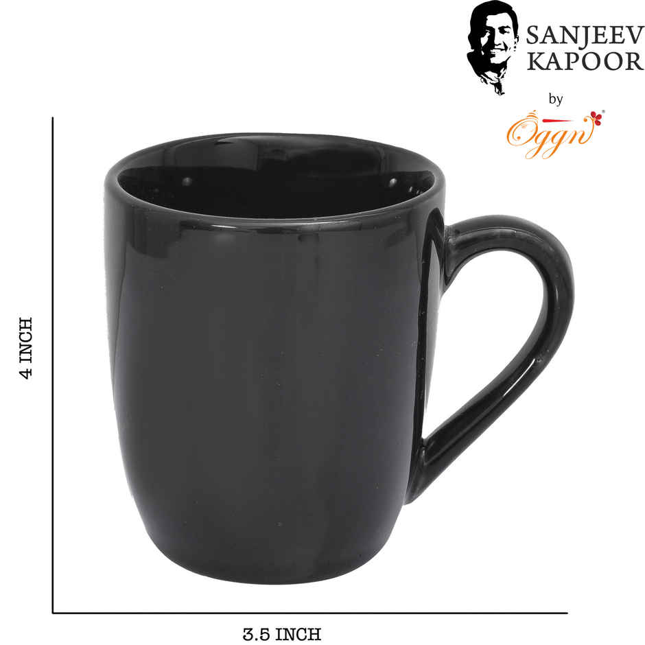 Sanjeev Kapoor by OGGN Ceramic Plain Coffee,Tea,Milk & Mug | Black - 280 ml
