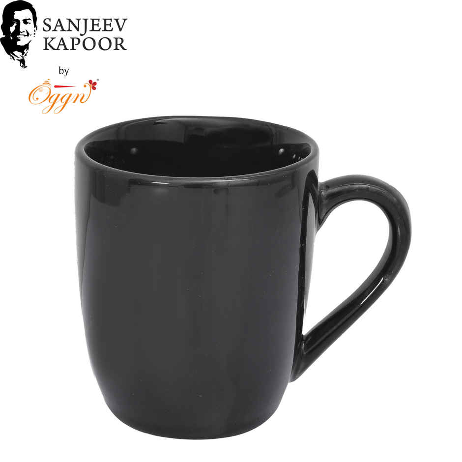 Sanjeev Kapoor by OGGN Ceramic Plain Coffee,Tea,Milk & Mug | Black - 280 ml