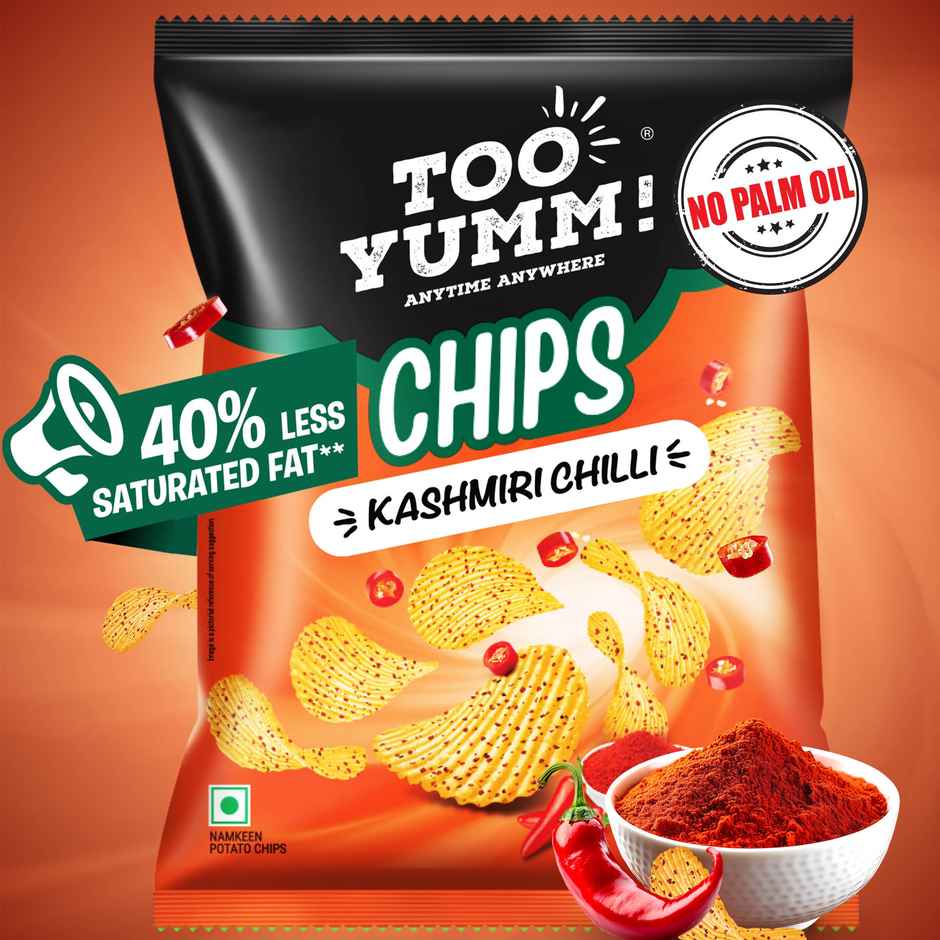 Too Yumm! Kashmiri Chilli Spicy Potato Chips | No Palm Oil Snacks