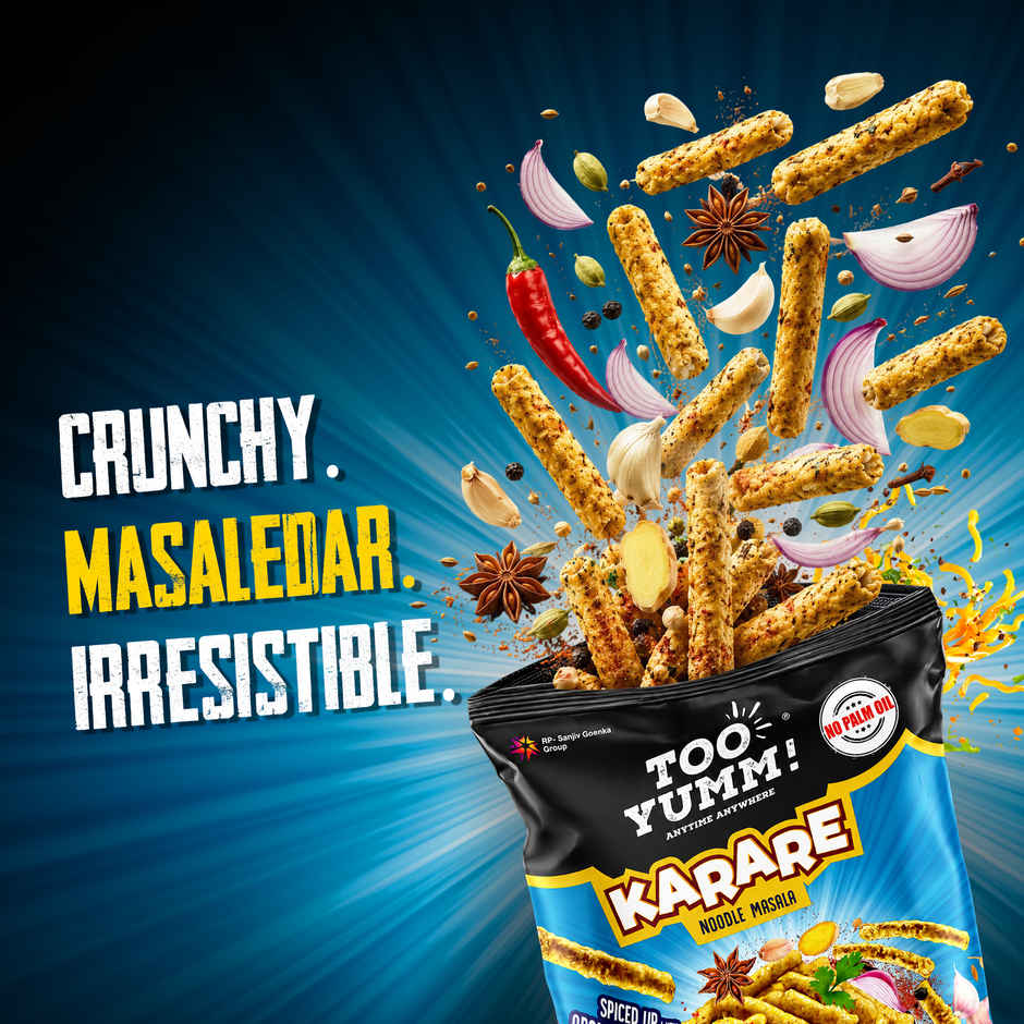 Too Yumm Noodle Masala Karare, 60% Less Saturated Fats, No Palm Oil Healthy Crisps Namkeen
