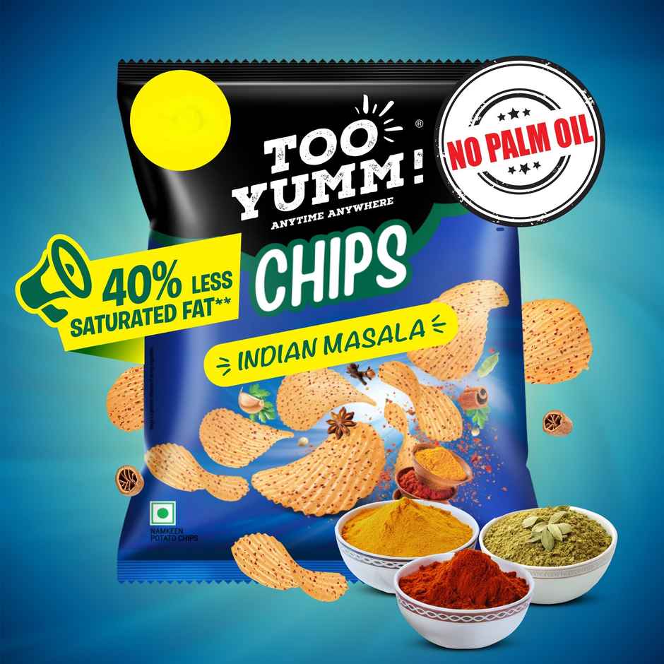 Too Yumm! Indian Masala Potato Chips Spicy Crisps | No Palm Oil Snacks