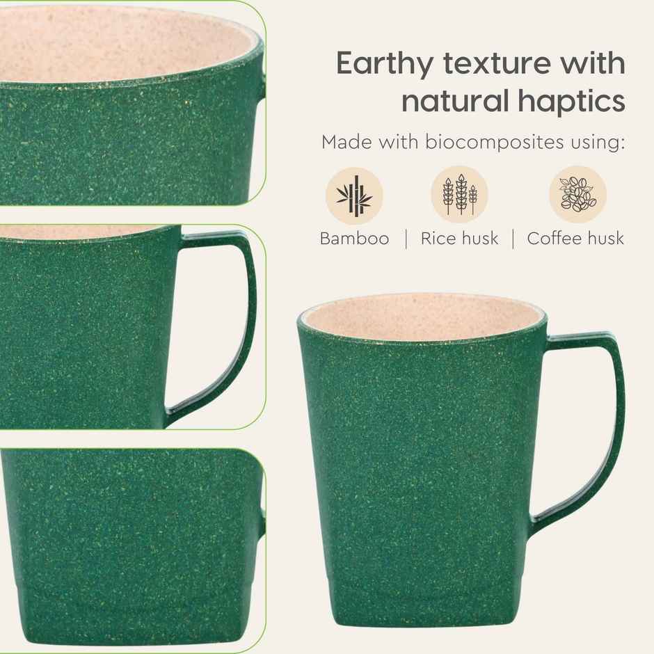 Eha Earth Friendly Duo Coffee Mug | 300 ml | Set Of 4 - Assorted | Biocomposite