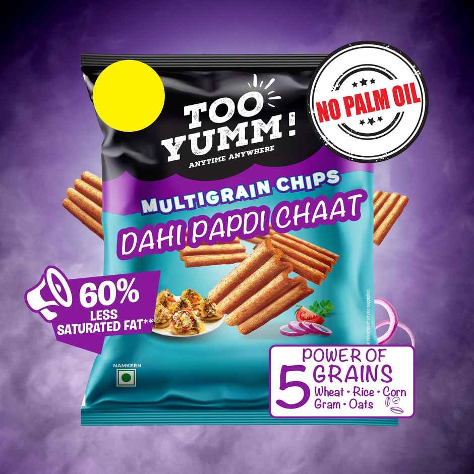 Too Yumm! Dahi Papdi Chaat Multigrain Healthy Chips High Protein Crunchy Crisps