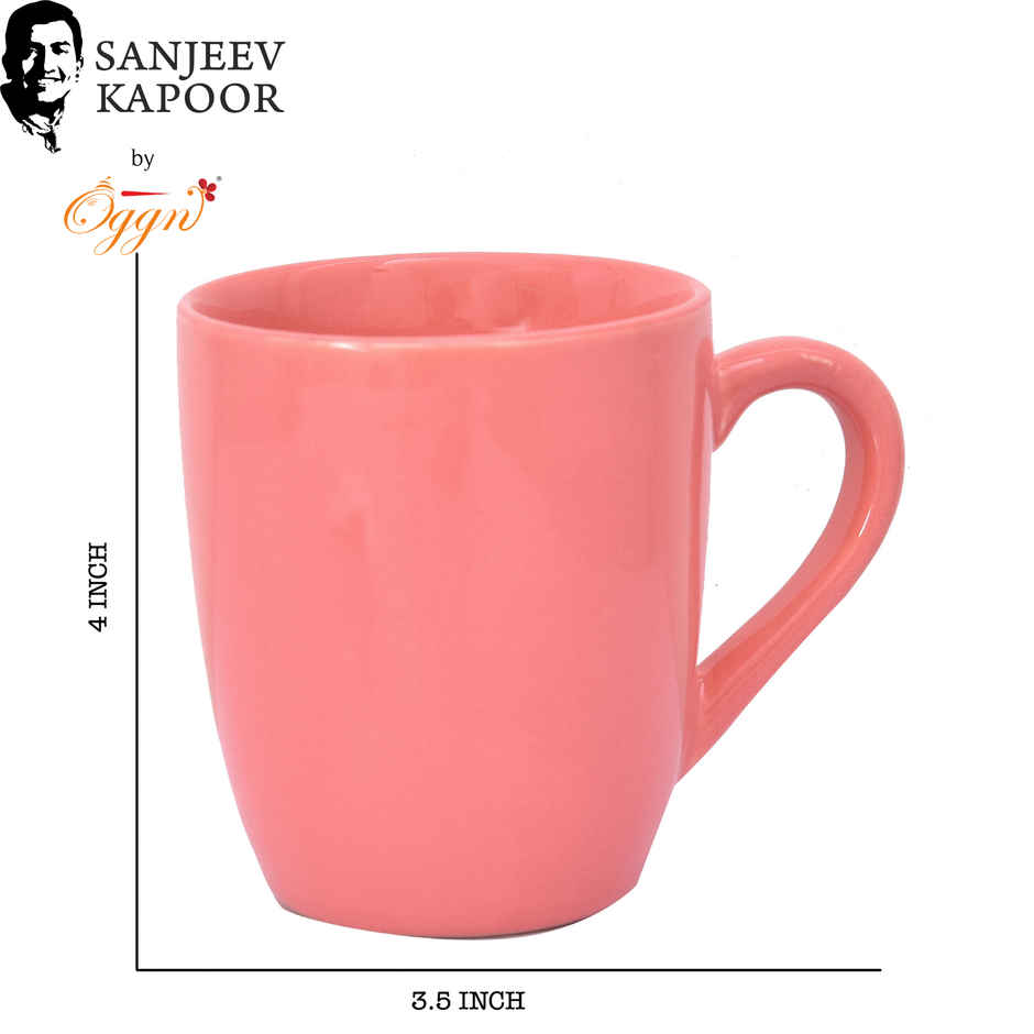 Sanjeev Kapoor by OGGN Ceramic Plain Coffee,Tea,Milk & Mug | Pink - 280 ml