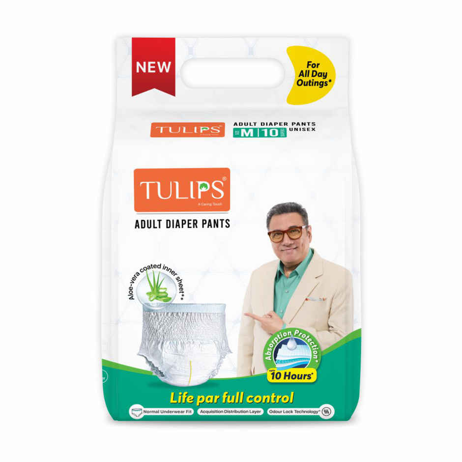 Tulips Adult Diaper Pant | M | 24 to 40 inch