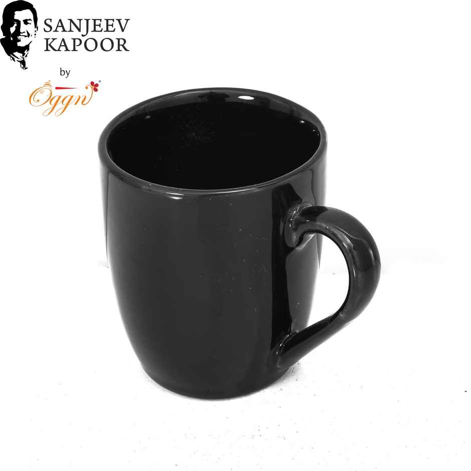 Sanjeev Kapoor by OGGN Ceramic Plain Coffee,Tea,Milk & Mug | Black - 280 ml