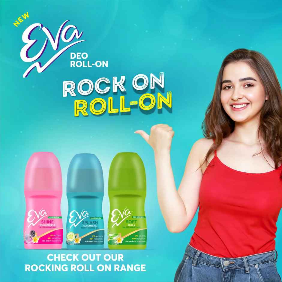 Eva Underarm Roll on Deodorant | For Bright - Fresh & Smooth Underarms - Wild Berries|Aloe|Cucumber
