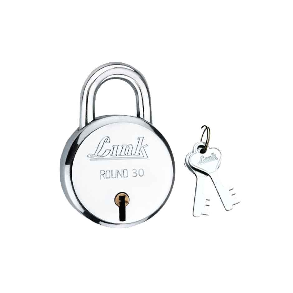 Link New Round Mini Padlock | Secure & Compact Design | Keys Included | With Warranty - 30 mm
