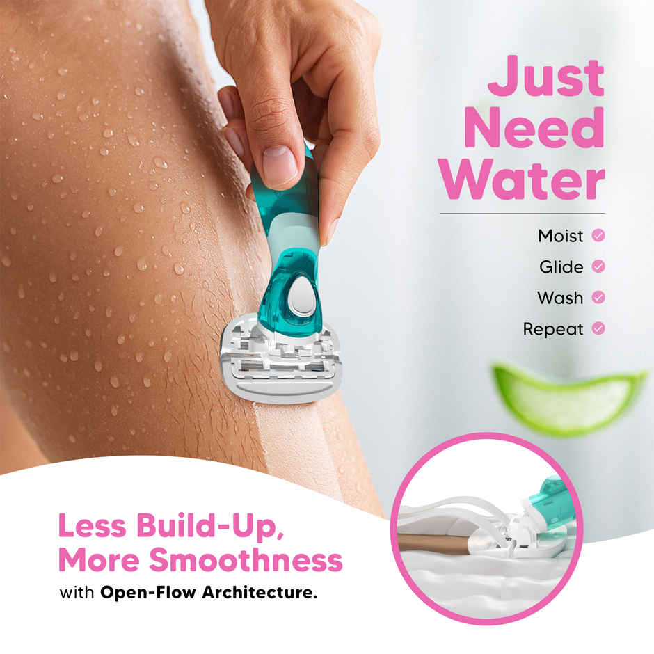 LetsShave Evior Flyyy Razor Set | World's First 6-Blade Compact Shaving Razor for Women