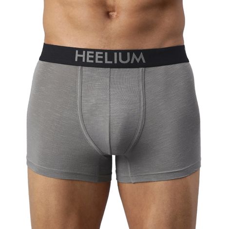 Heelium Bamboo Underwear for Men - Trunk | Soft-Comfortable & Odour Free | Pack of 1 | Grey - XL