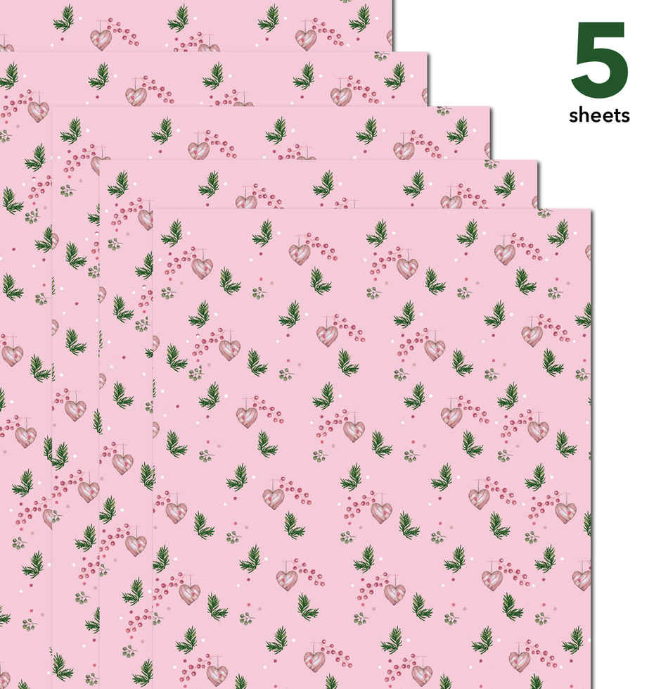 Tiger Notes Gift Wrap Xmas | Pink - 29 x 19 in