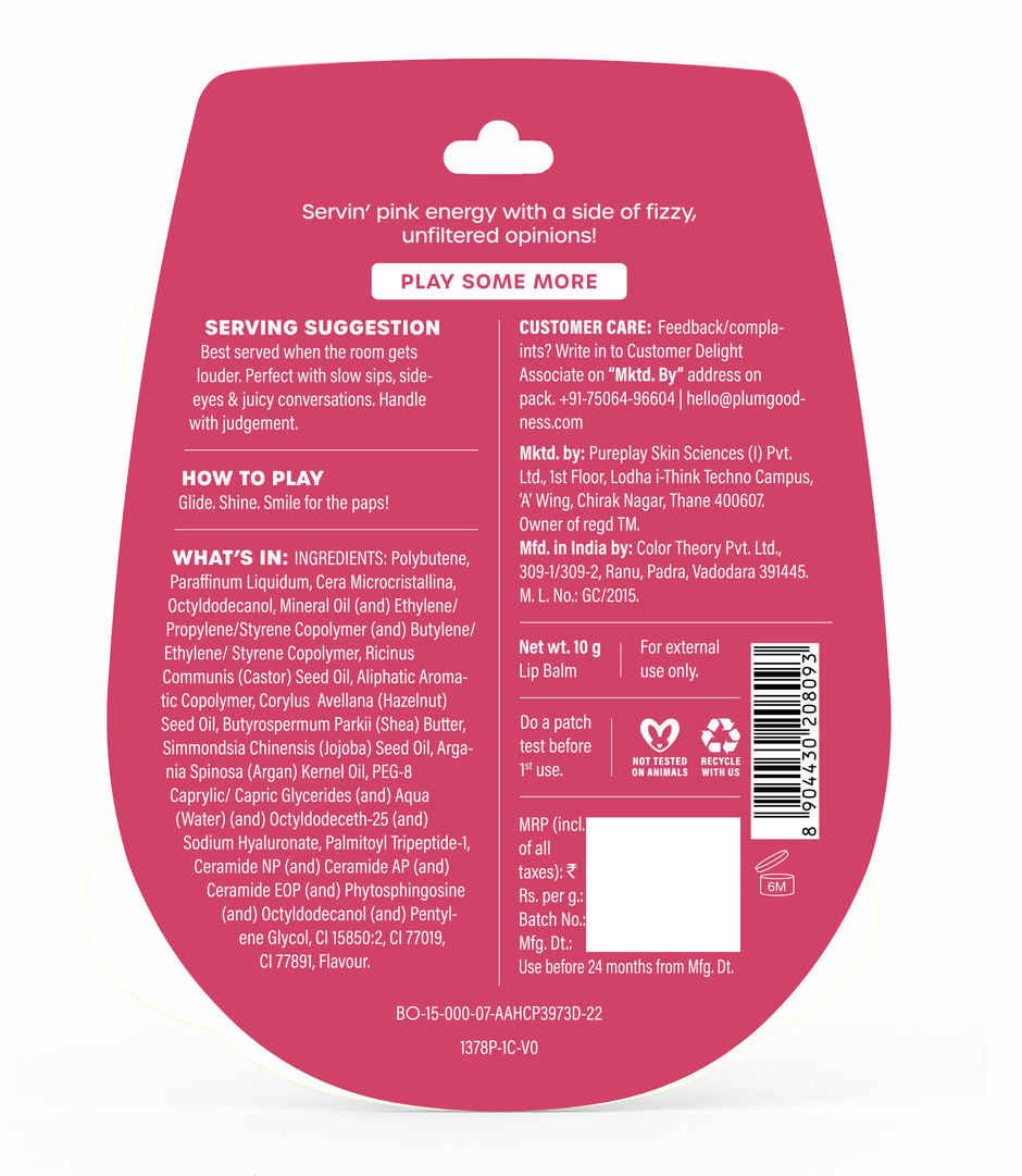 Plum BodyLovin Gossippin Ginger Ale Glassic Lip Balm
